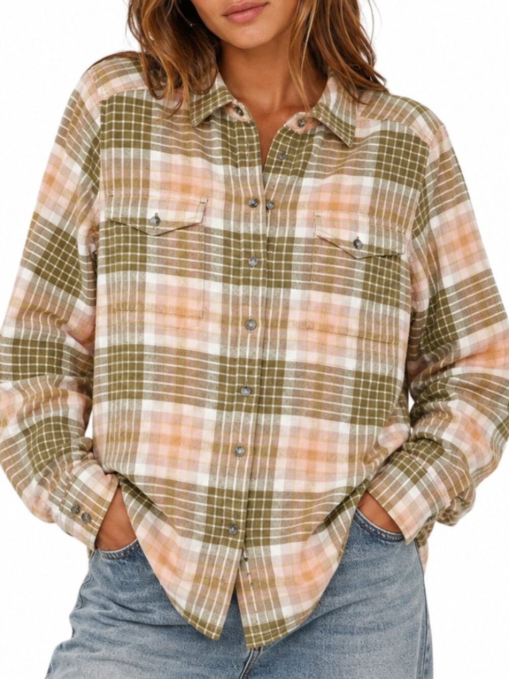 Toad & Co Re Form Flannel Shirt Women L Plaid 2020s Outdoor Gorpcore Cabincore